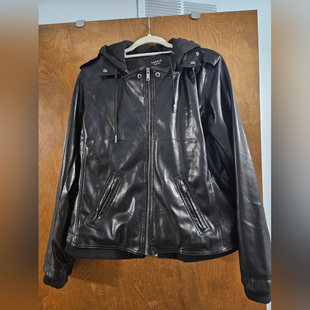 Torrid Size 0 Black Faux Leather Jacket